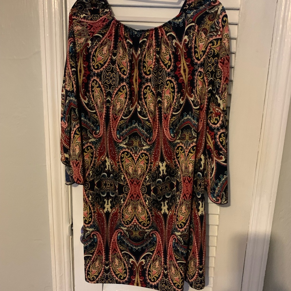 Classy paisley dress xl from local boutique called Charley’s. Perfect for work.